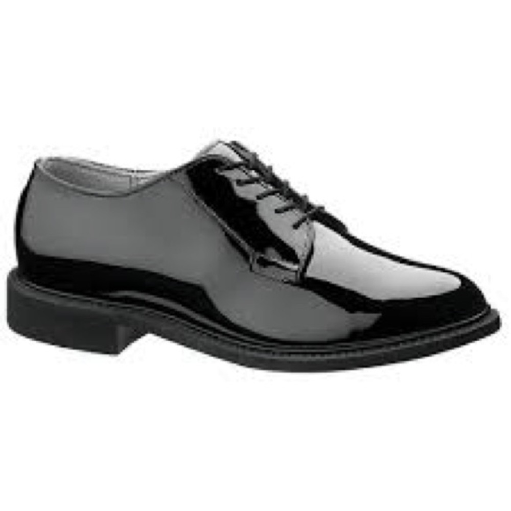 EUC Bates Uniform Men's Black Dress Shoes High Shine Size 9 Like New with Box